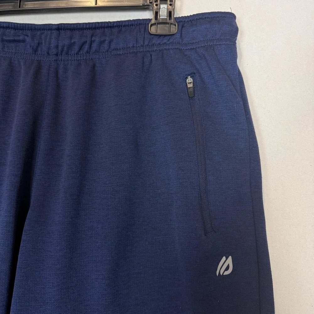 Eddie Bauer Pants Mens Large Blue Fleece Joggers Zip Pocket Athletic Stretch